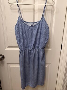 Old Navy Blue Patterned Spaghetti-Strap Dress